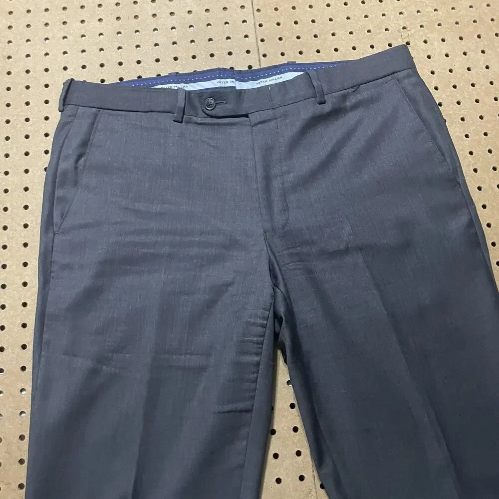 Peter Millar Suit Mens 40 S Gray 2pc Wool Blazer Pants 37x30 Modern Canada MINT